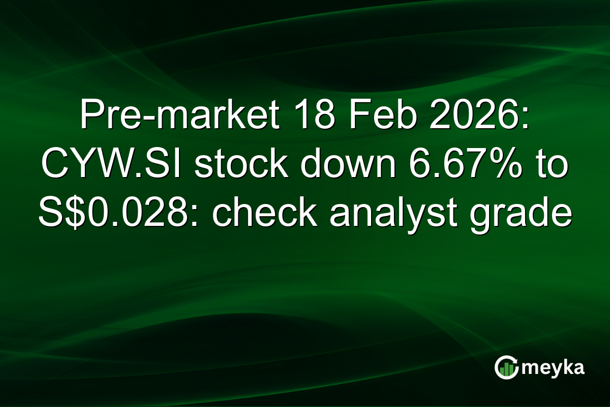 Pre-market 18 Feb 2026: CYW.SI stock down 6.67% to S$0.028: check analyst grade