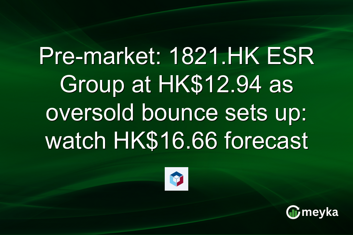 Pre-market: 1821.HK ESR Group at HK$12.94 as oversold bounce sets up: watch HK$16.66 forecast
