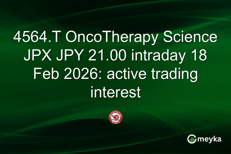 4564.T OncoTherapy Science JPX JPY 21.00 intraday 18 Feb 2026: active trading interest