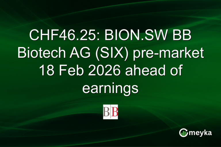 CHF46.25: BION.SW BB Biotech AG (SIX) pre-market 18 Feb 2026 ahead of earnings