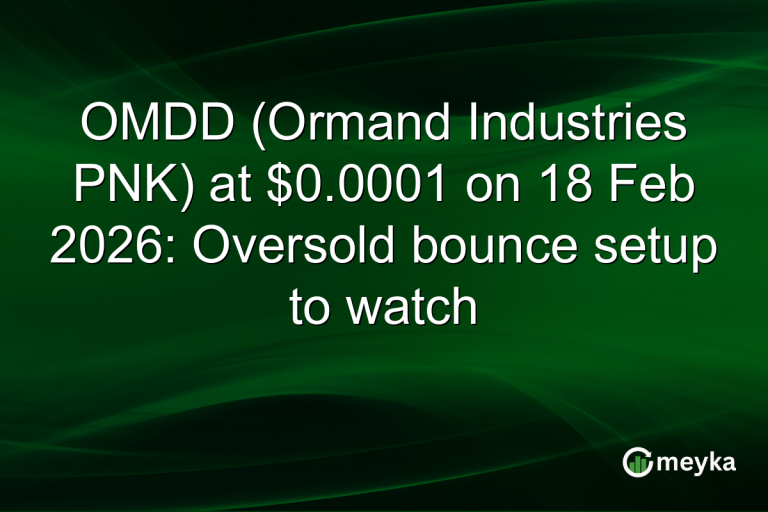 OMDD (Ormand Industries PNK) at $0.0001 on 18 Feb 2026: Oversold bounce setup to watch