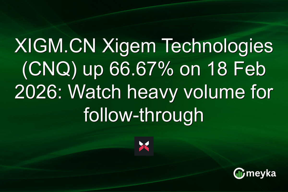 XIGM.CN Xigem Technologies (CNQ) up 66.67% on 18 Feb 2026: Watch heavy volume for follow-through