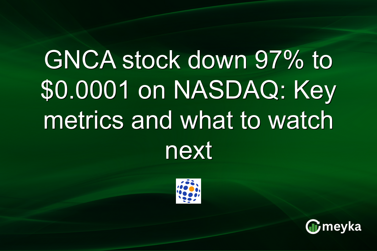 GNCA stock down 97% to $0.0001 on NASDAQ: Key metrics and what to watch next