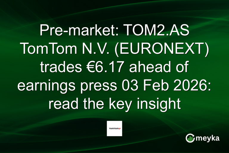 Pre-market: TOM2.AS TomTom N.V. (EURONEXT) trades €6.17 ahead of earnings press 03 Feb 2026: read the key insight