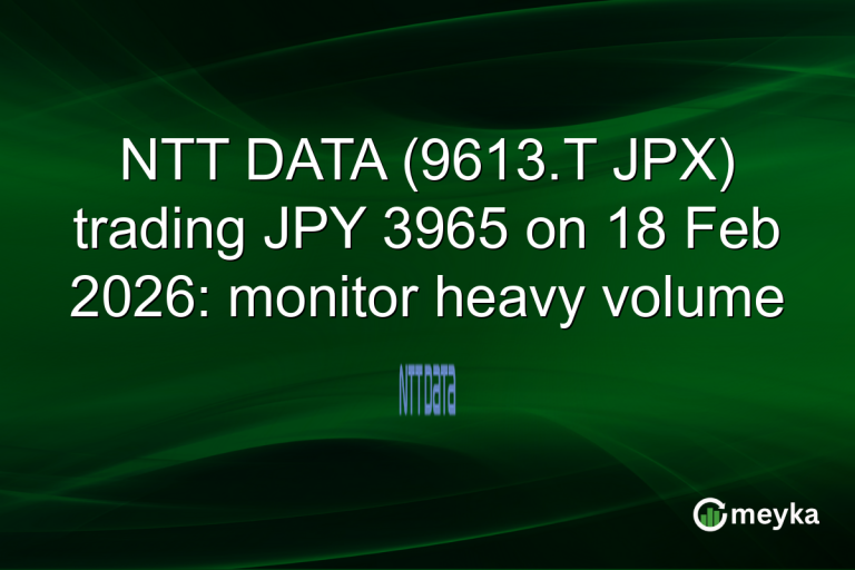 NTT DATA (9613.T JPX) trading JPY 3965 on 18 Feb 2026: monitor heavy volume
