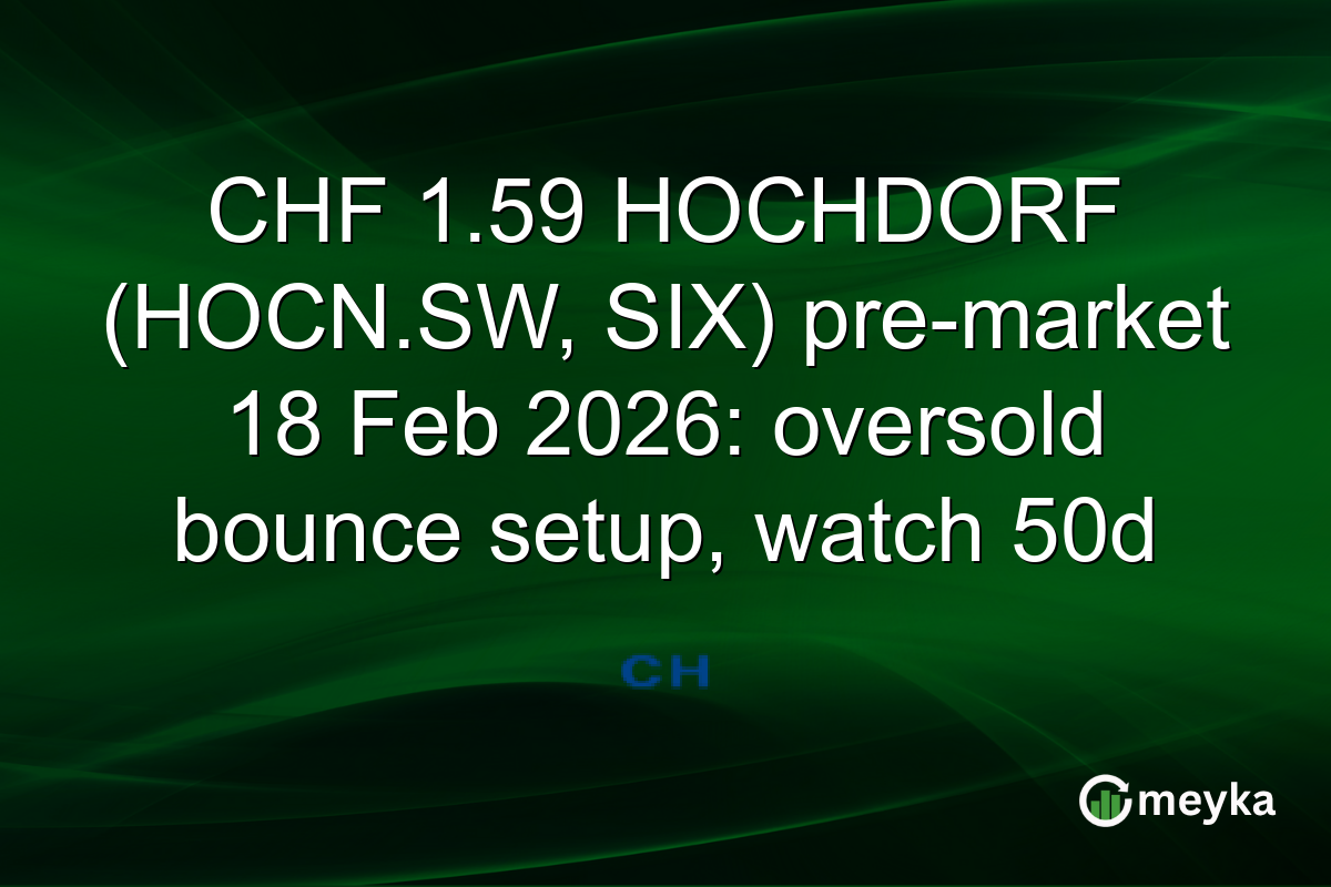 CHF 1.59 HOCHDORF (HOCN.SW, SIX) pre-market 18 Feb 2026: oversold bounce setup, watch 50d