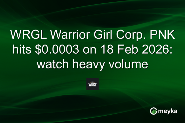 WRGL Warrior Girl Corp. PNK hits $0.0003 on 18 Feb 2026: watch heavy volume