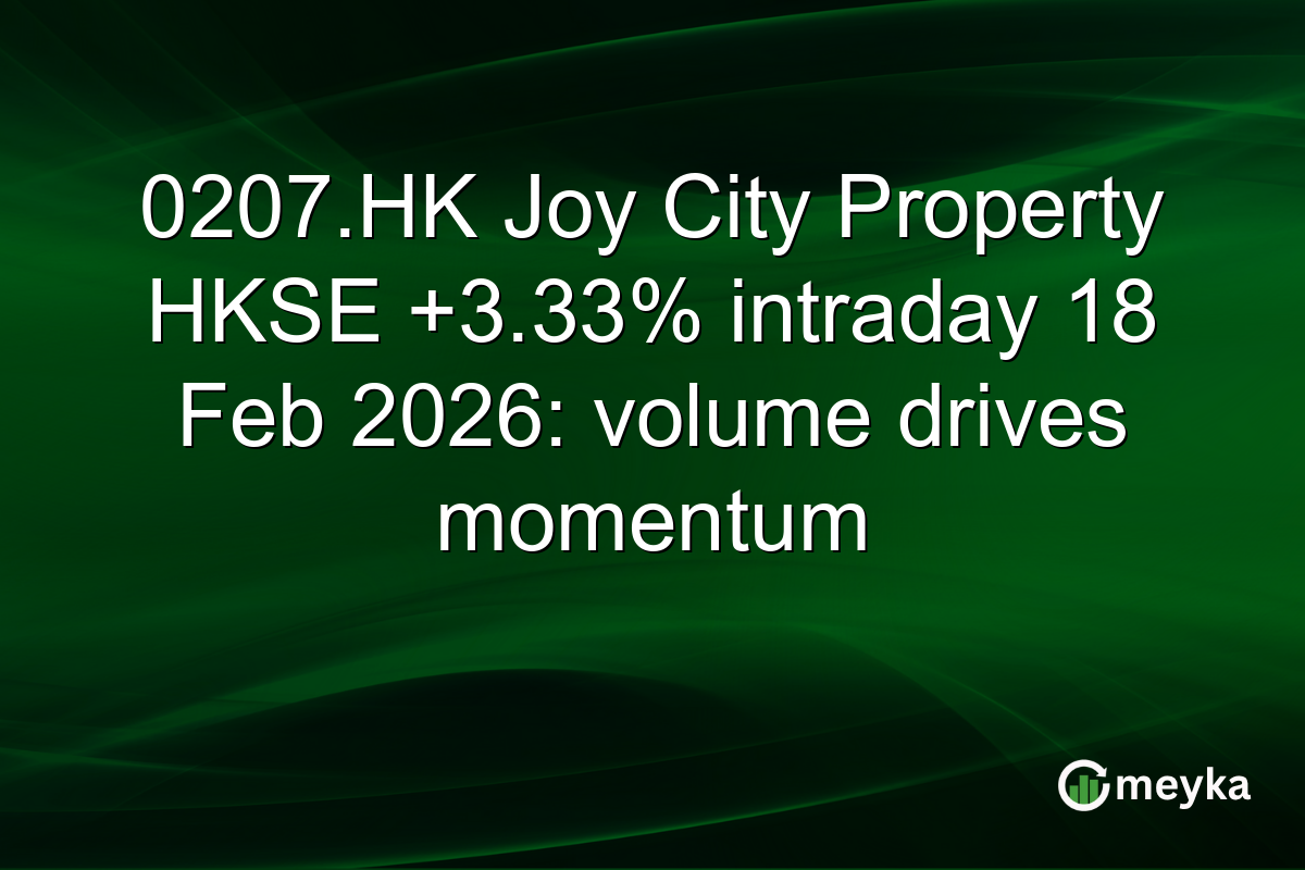 0207.HK Joy City Property HKSE +3.33% intraday 18 Feb 2026: volume drives momentum