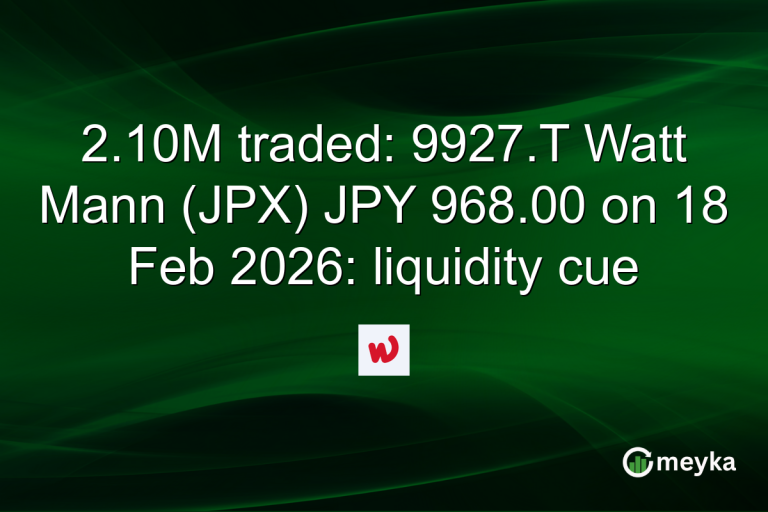 2.10M traded: 9927.T Watt Mann (JPX) JPY 968.00 on 18 Feb 2026: liquidity cue