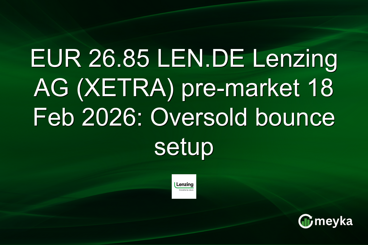 EUR 26.85 LEN.DE Lenzing AG (XETRA) pre-market 18 Feb 2026: Oversold bounce setup