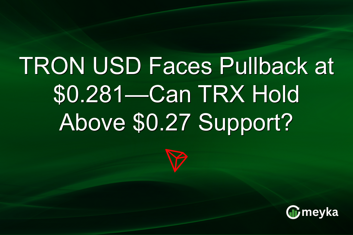 TRON USD Faces Pullback at $0.281—Can TRX Hold Above $0.27 Support?