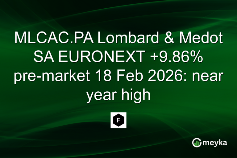 MLCAC.PA Lombard & Medot SA EURONEXT +9.86% pre-market 18 Feb 2026: near year high