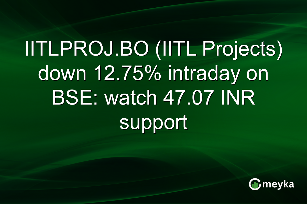 IITLPROJ.BO (IITL Projects) down 12.75% intraday on BSE: watch 47.07 INR support