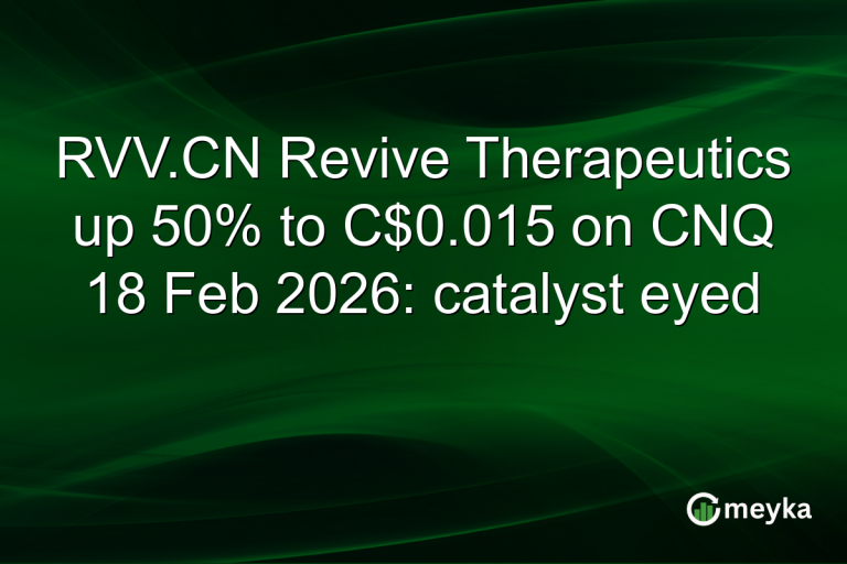 RVV.CN Revive Therapeutics up 50% to C$0.015 on CNQ 18 Feb 2026: catalyst eyed