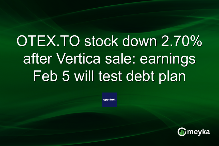 OTEX.TO stock down 2.70% after Vertica sale: earnings Feb 5 will test debt plan