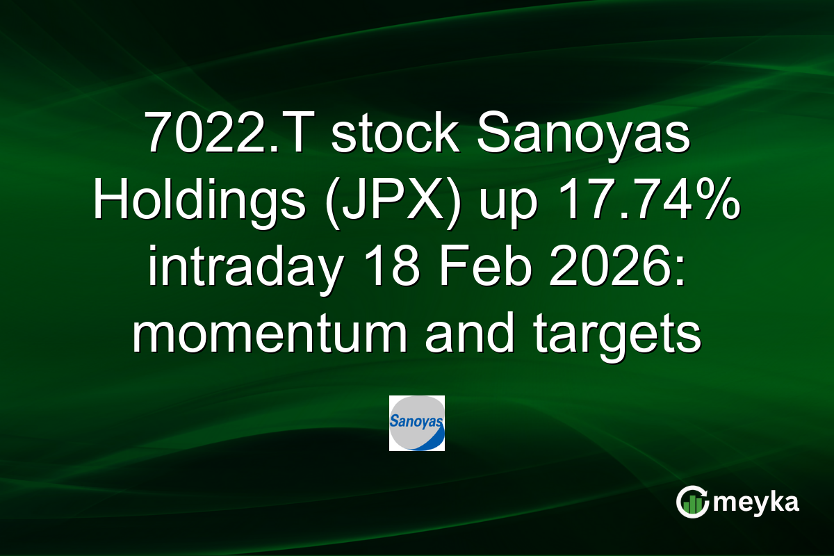 7022.T stock Sanoyas Holdings (JPX) up 17.74% intraday 18 Feb 2026: momentum and targets