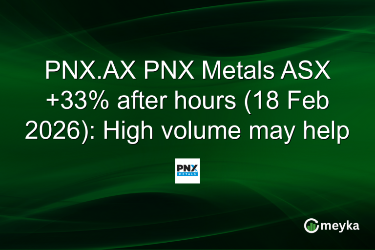 PNX.AX PNX Metals ASX +33% after hours (18 Feb 2026): High volume may help