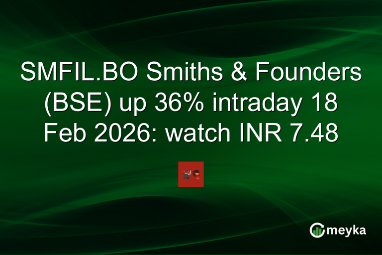 SMFIL.BO Smiths & Founders (BSE) up 36% intraday 18 Feb 2026: watch INR 7.48