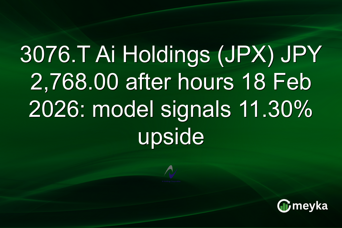 3076.T Ai Holdings (JPX) JPY 2,768.00 after hours 18 Feb 2026: model signals 11.30% upside