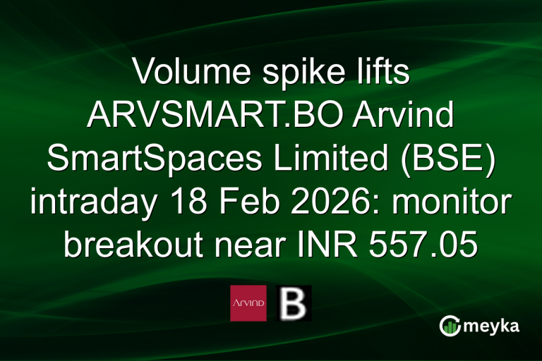 Volume spike lifts ARVSMART.BO Arvind SmartSpaces Limited (BSE) intraday 18 Feb 2026: monitor breakout near INR 557.05