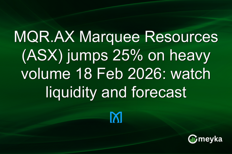 MQR.AX Marquee Resources (ASX) jumps 25% on heavy volume 18 Feb 2026: watch liquidity and forecast