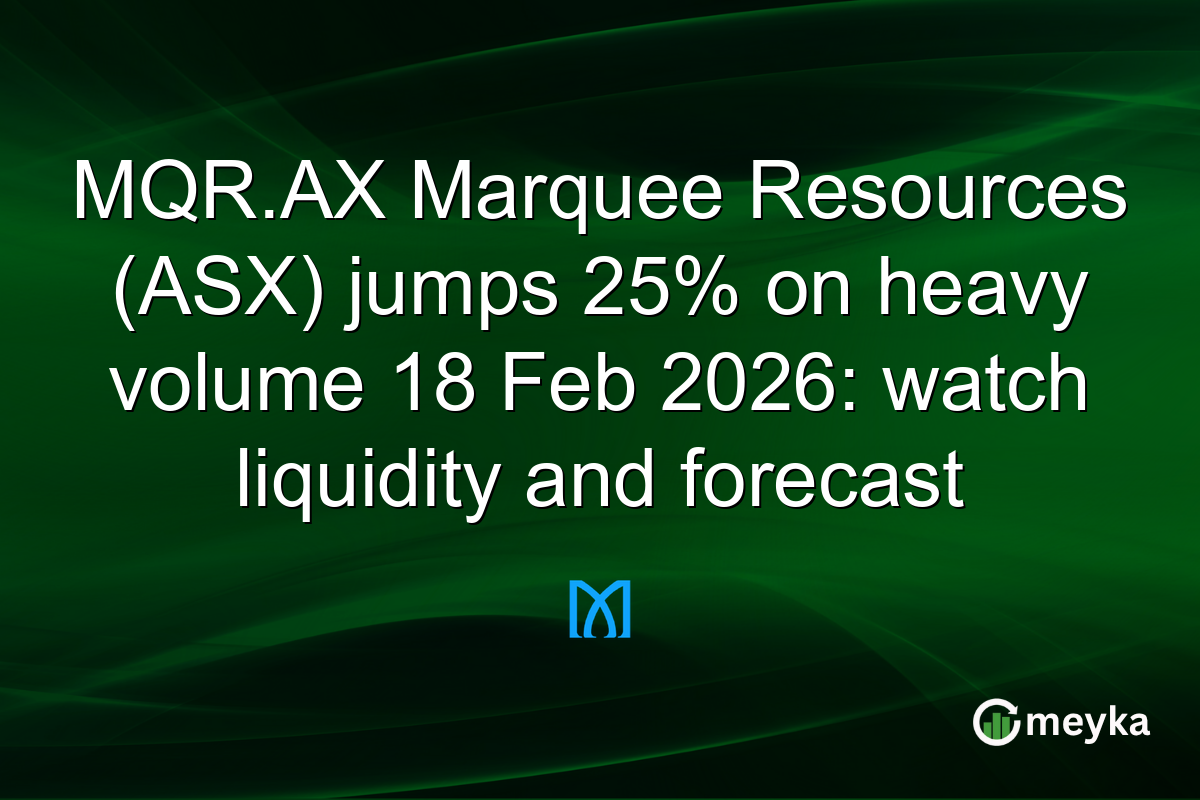 MQR.AX Marquee Resources (ASX) jumps 25% on heavy volume 18 Feb 2026: watch liquidity and forecast