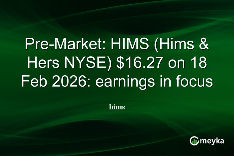 Pre-Market: HIMS (Hims & Hers NYSE) $16.27 on 18 Feb 2026: earnings in focus