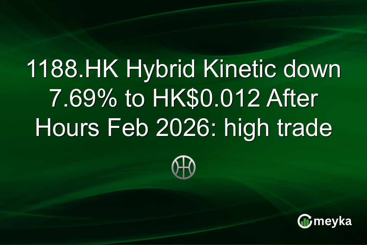 1188.HK Hybrid Kinetic down 7.69% to HK$0.012 After Hours Feb 2026: high trade