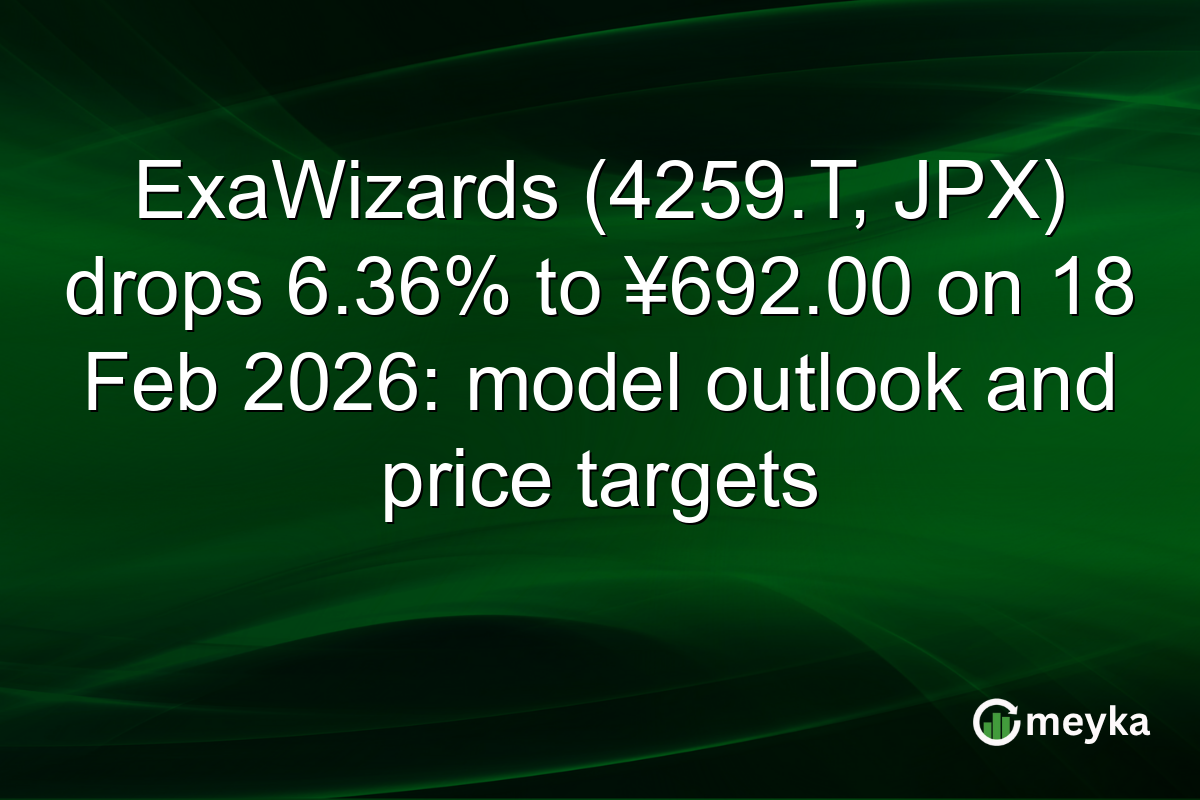 ExaWizards (4259.T, JPX) drops 6.36% to ¥692.00 on 18 Feb 2026: model outlook and price targets