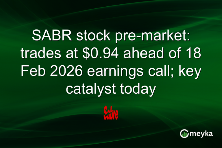 SABR stock pre-market: trades at $0.94 ahead of 18 Feb 2026 earnings call; key catalyst today