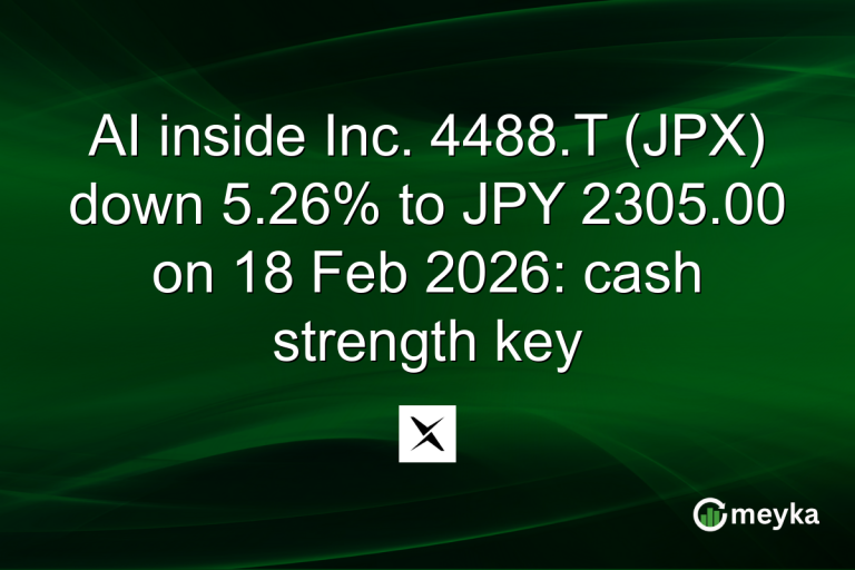 AI inside Inc. 4488.T (JPX) down 5.26% to JPY 2305.00 on 18 Feb 2026: cash strength key