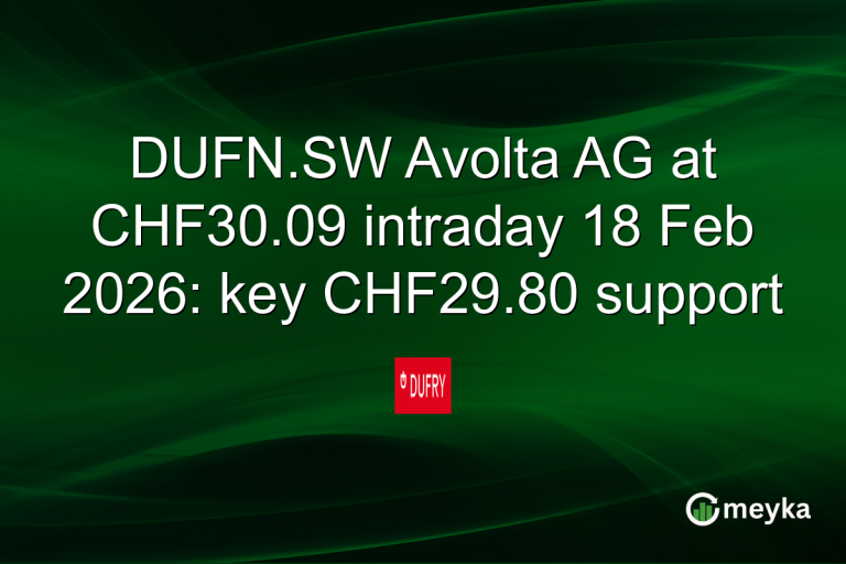 DUFN.SW Avolta AG at CHF30.09 intraday 18 Feb 2026: key CHF29.80 support