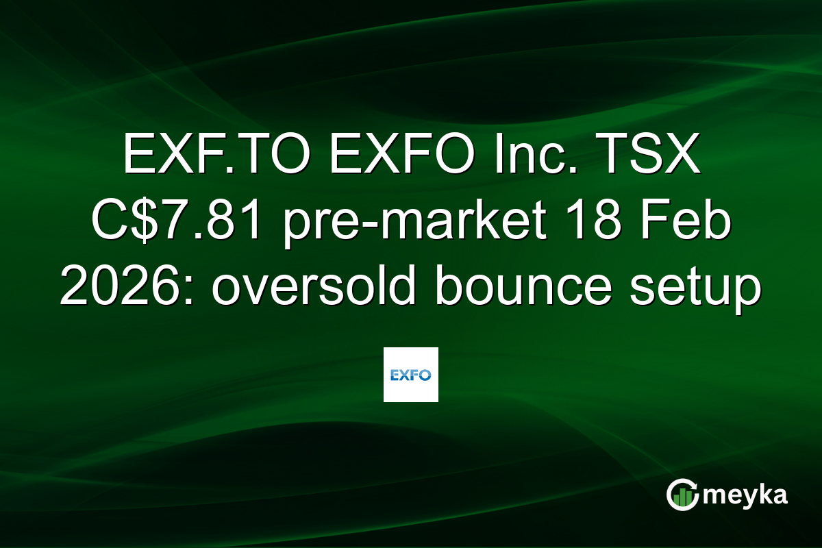 EXF.TO EXFO Inc. TSX C$7.81 pre-market 18 Feb 2026: oversold bounce setup