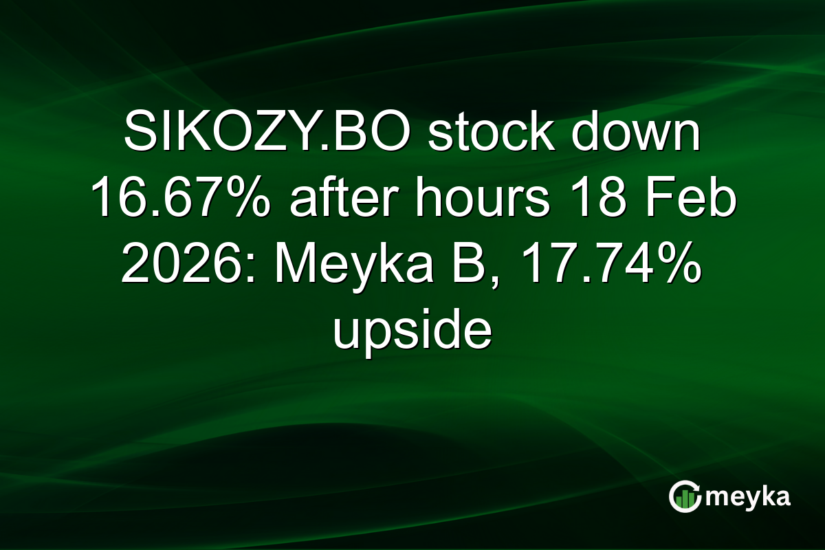 SIKOZY.BO stock down 16.67% after hours 18 Feb 2026: Meyka B, 17.74% upside