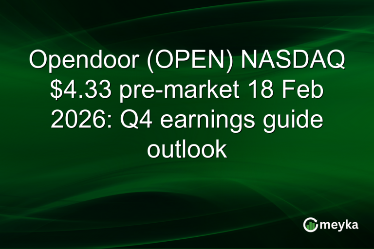 Opendoor (OPEN) NASDAQ $4.33 pre-market 18 Feb 2026: Q4 earnings guide outlook