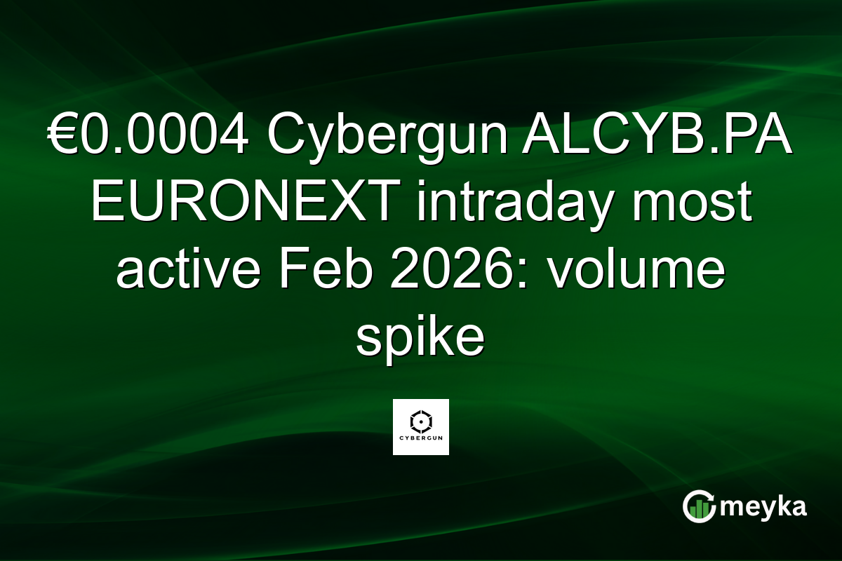 €0.0004 Cybergun ALCYB.PA EURONEXT intraday most active Feb 2026: volume spike
