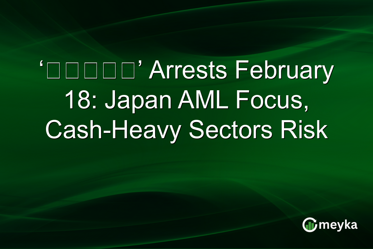 ‘神のエステ’ Arrests February 18: Japan AML Focus, Cash-Heavy Sectors Risk