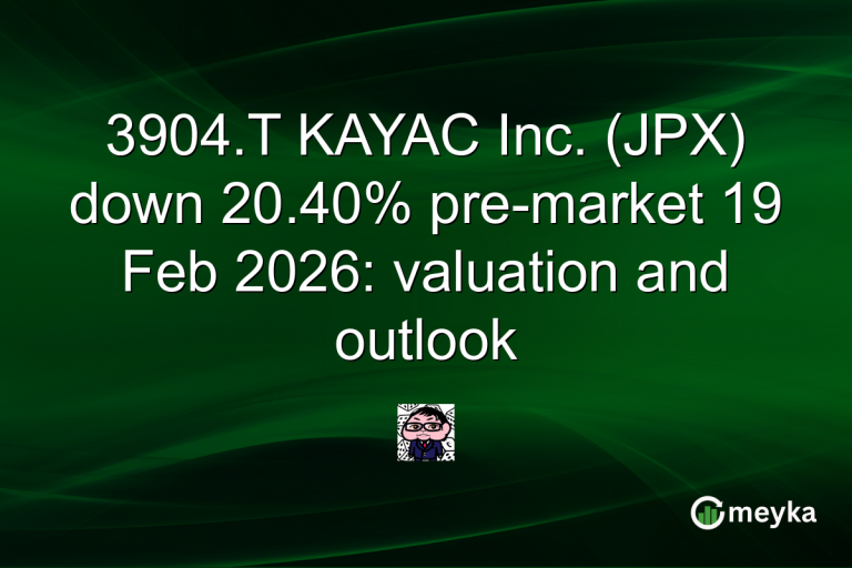 3904.T KAYAC Inc. (JPX) down 20.40% pre-market 19 Feb 2026: valuation and outlook