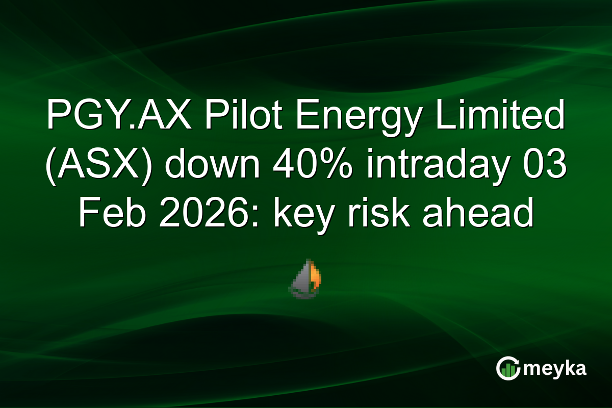 PGY.AX Pilot Energy Limited (ASX) down 40% intraday 03 Feb 2026: key risk ahead