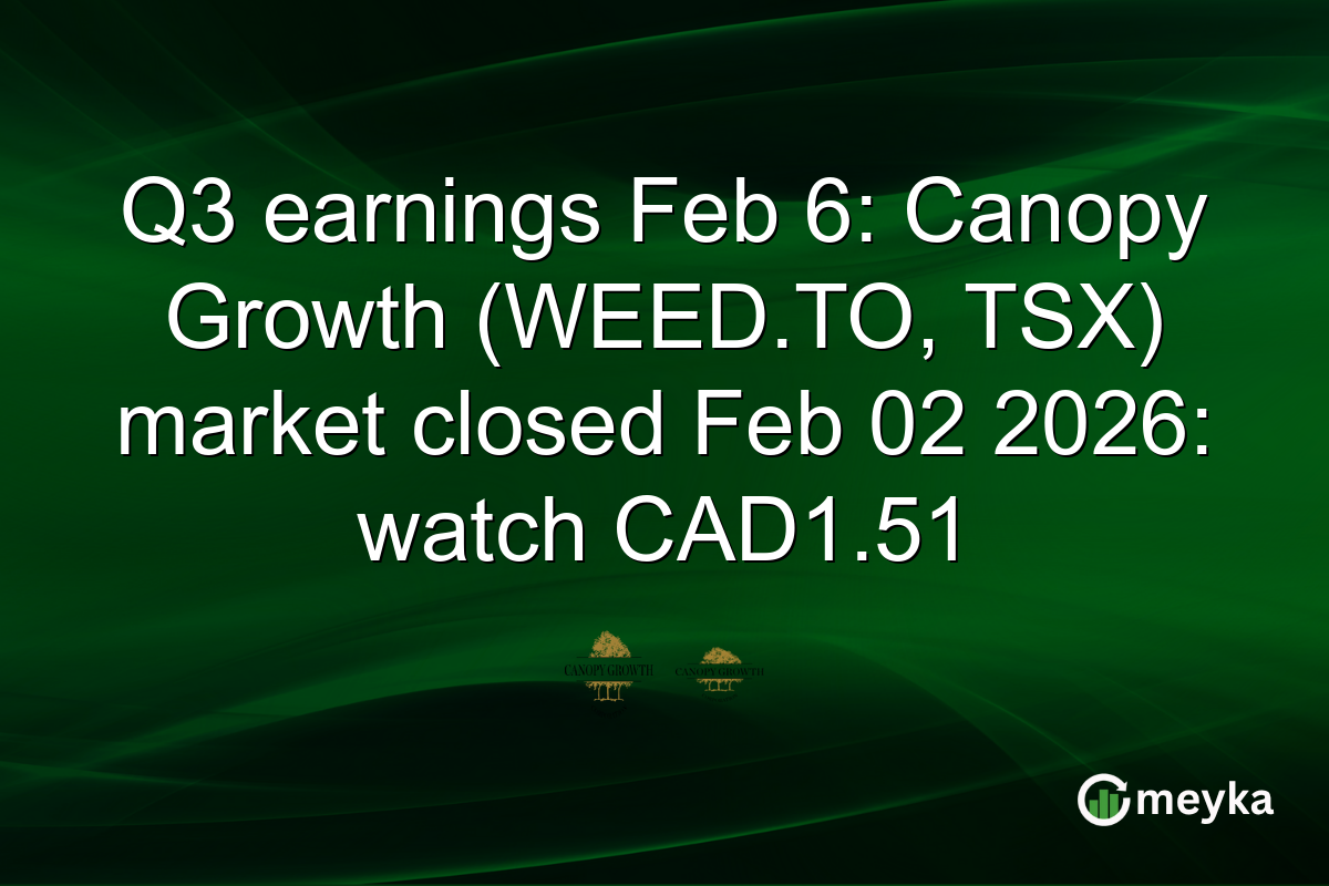 Q3 earnings Feb 6: Canopy Growth (WEED.TO, TSX) market closed Feb 02 2026: watch CAD1.51