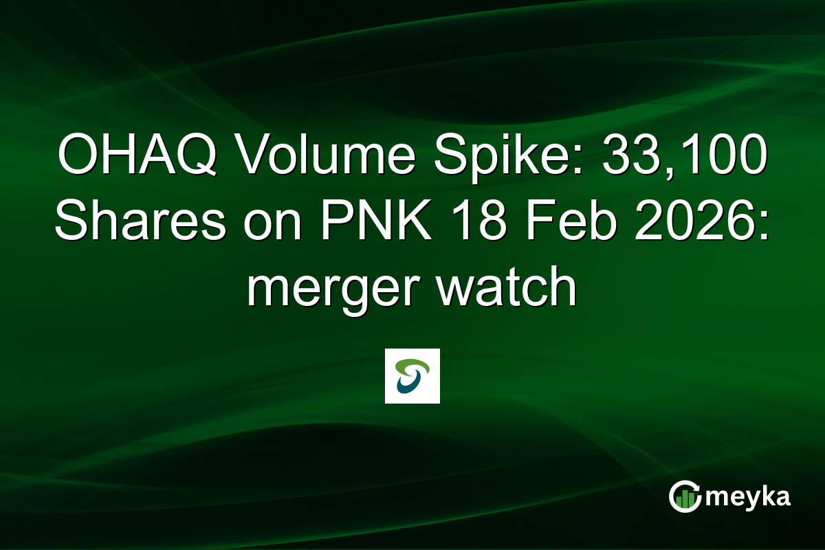 OHAQ Volume Spike: 33,100 Shares on PNK 18 Feb 2026: merger watch