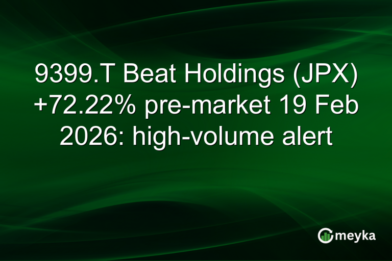9399.T Beat Holdings (JPX) +72.22% pre-market 19 Feb 2026: high-volume alert