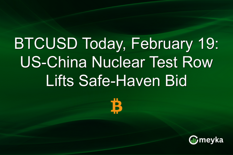 BTCUSD Today, February 19: US-China Nuclear Test Row Lifts Safe-Haven Bid