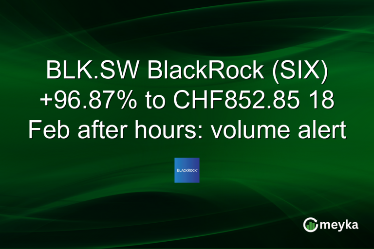 BLK.SW BlackRock (SIX) +96.87% to CHF852.85 18 Feb after hours: volume alert