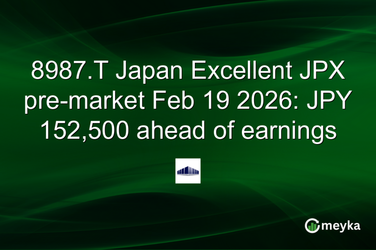 8987.T Japan Excellent JPX pre-market Feb 19 2026: JPY 152,500 ahead of earnings