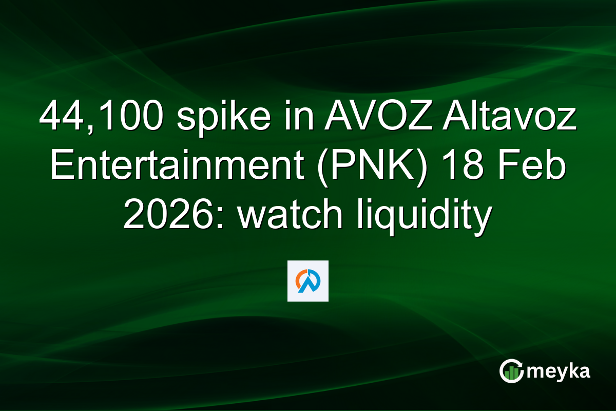 44,100 spike in AVOZ Altavoz Entertainment (PNK) 18 Feb 2026: watch liquidity