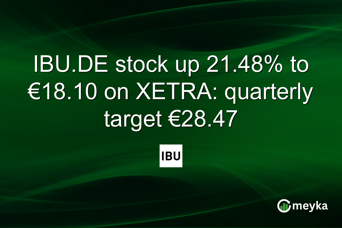 IBU.DE stock up 21.48% to €18.10 on XETRA: quarterly target €28.47
