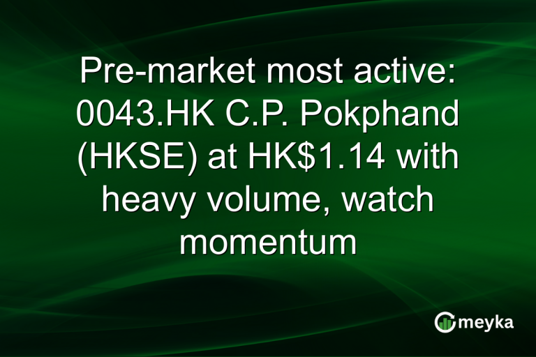 Pre-market most active: 0043.HK C.P. Pokphand (HKSE) at HK$1.14 with heavy volume, watch momentum