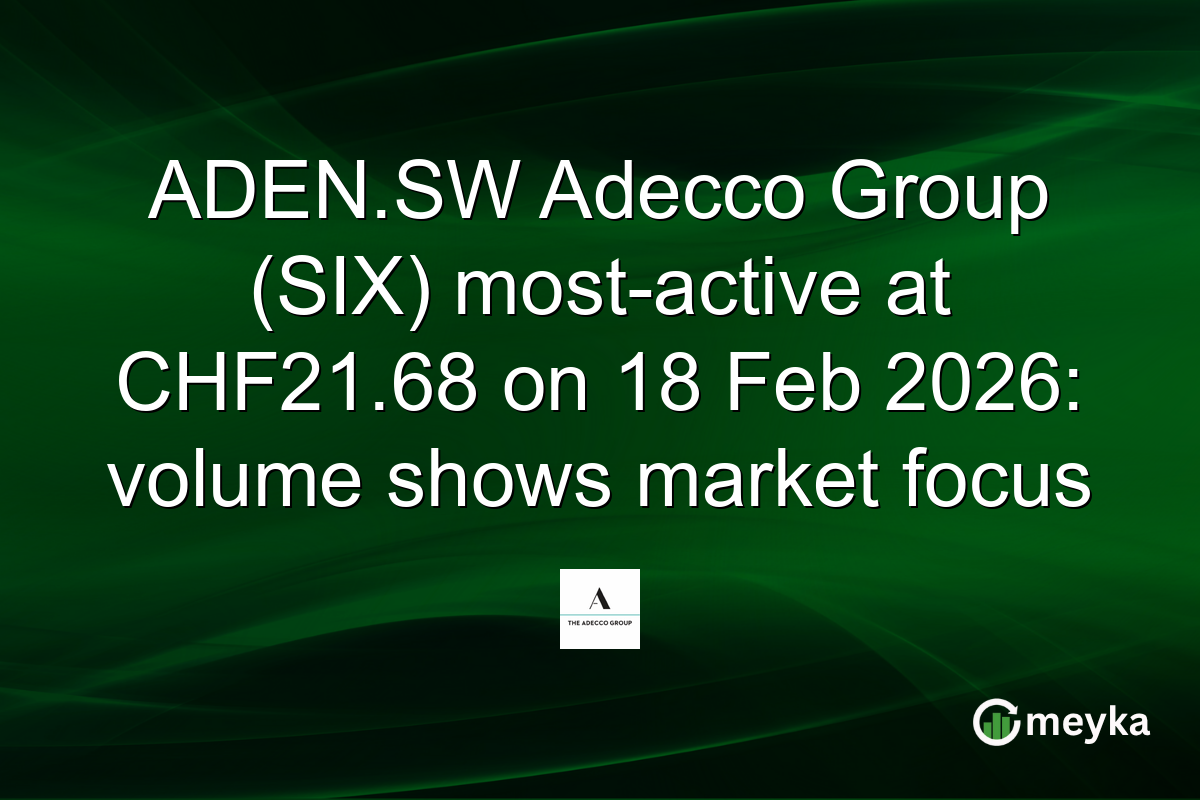 ADEN.SW Adecco Group (SIX) most-active at CHF21.68 on 18 Feb 2026: volume shows market focus