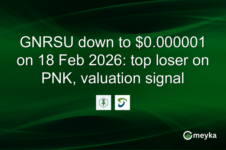 GNRSU down to $0.000001 on 18 Feb 2026: top loser on PNK, valuation signal